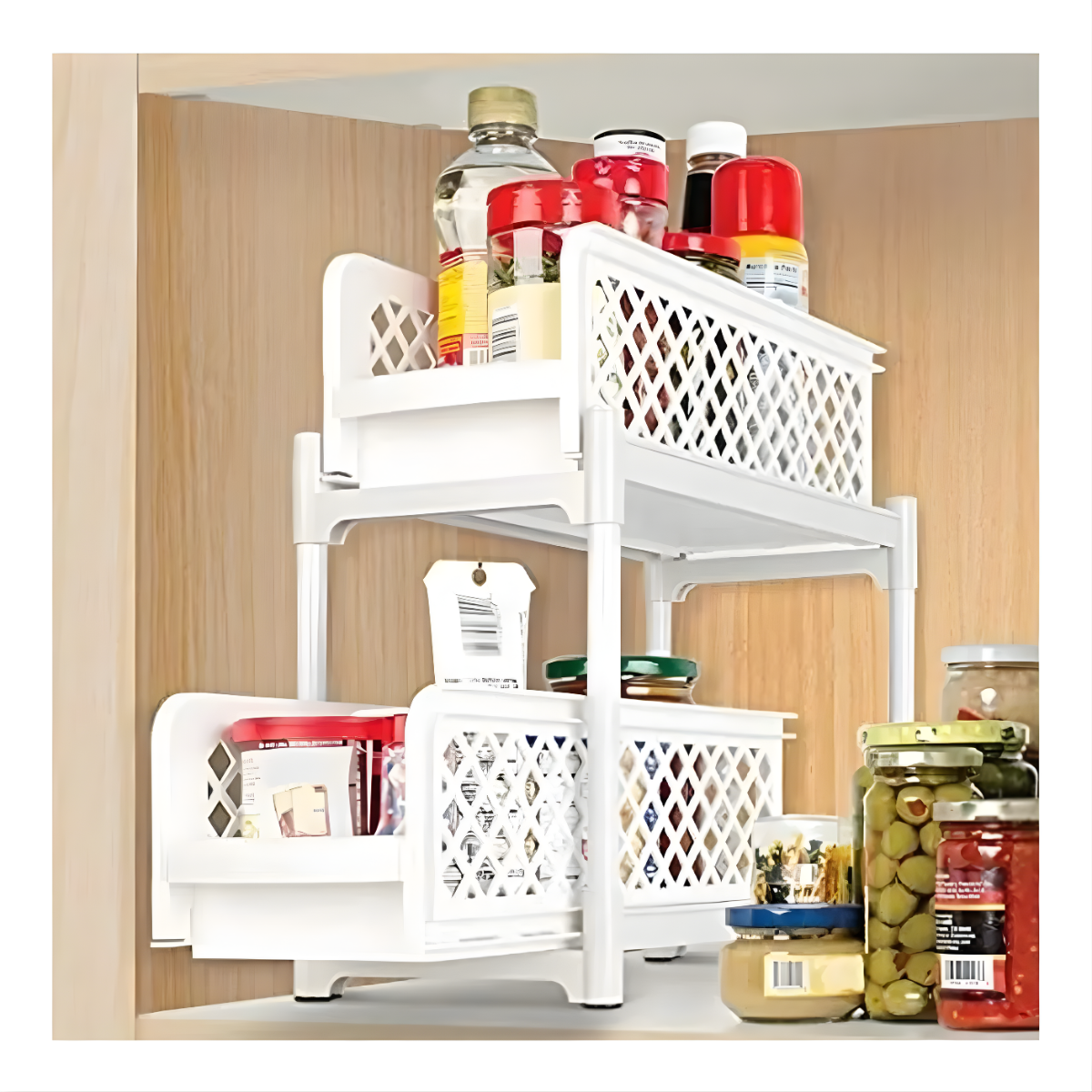 Organizador Estante Multiuso 2 Niveles Para Cocina Ba o-4