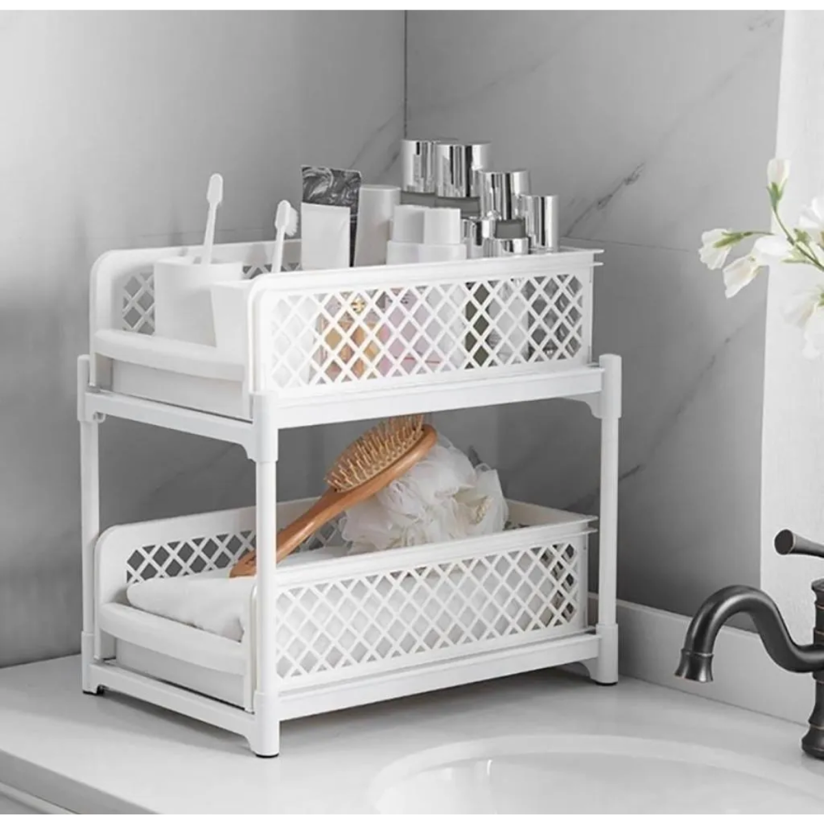 Organizador Estante Multiuso 2 Niveles Para Cocina Ba o-5