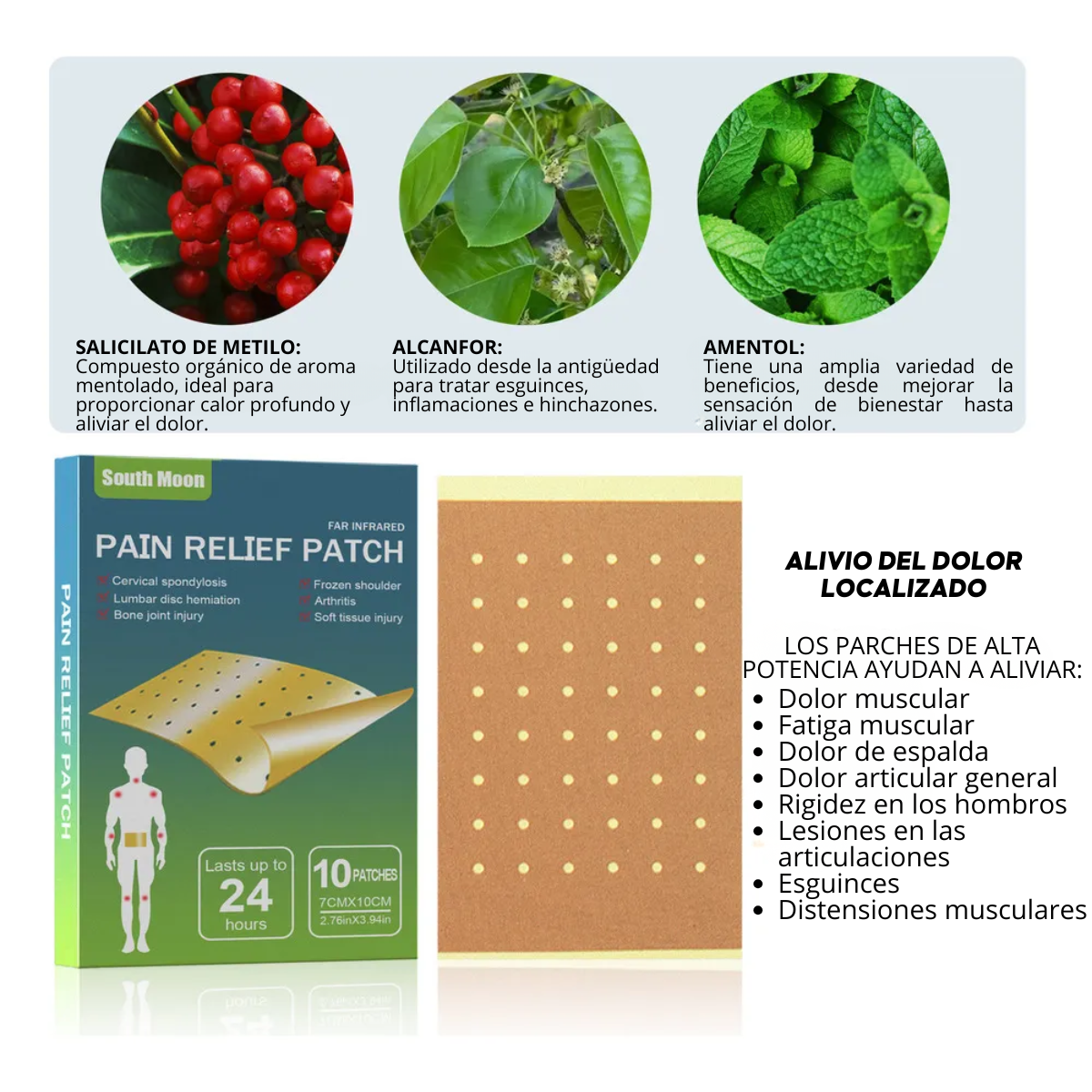 Pack 10 Parches Mentolados Alivio Dolor Muscular Articular-5
