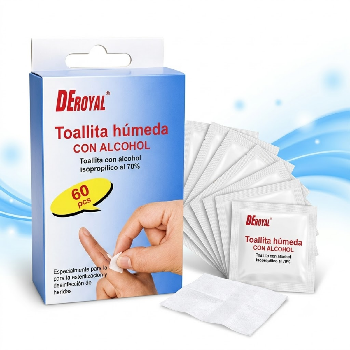 Set 120 Toallitas Humedas Con Alcohol Isopropilico 70-4