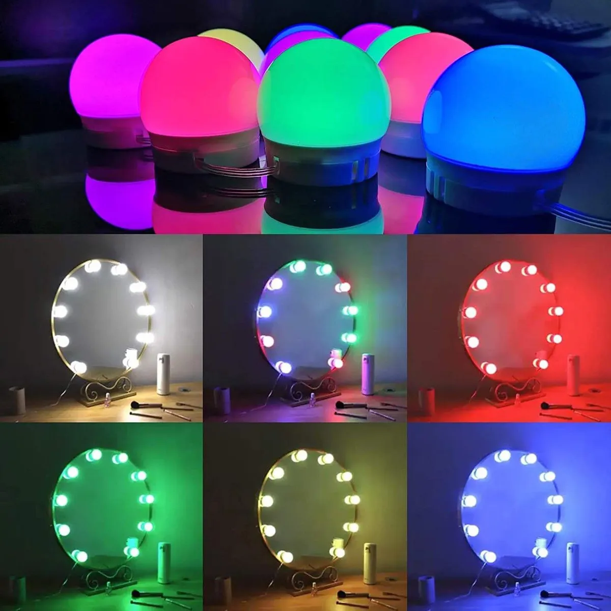 Pack 10 Luces Focos Led Espejo Vanity Luz Multicolor Blanca-5