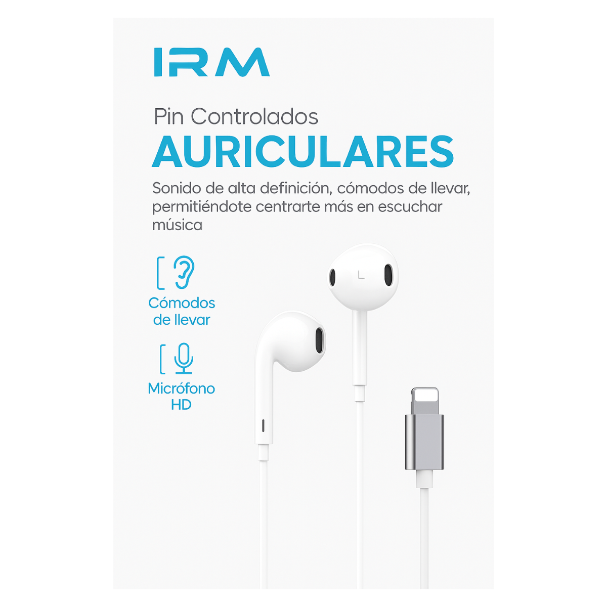 Audifonos Con Cable Lightning Para iPhone Irm Ir35-2
