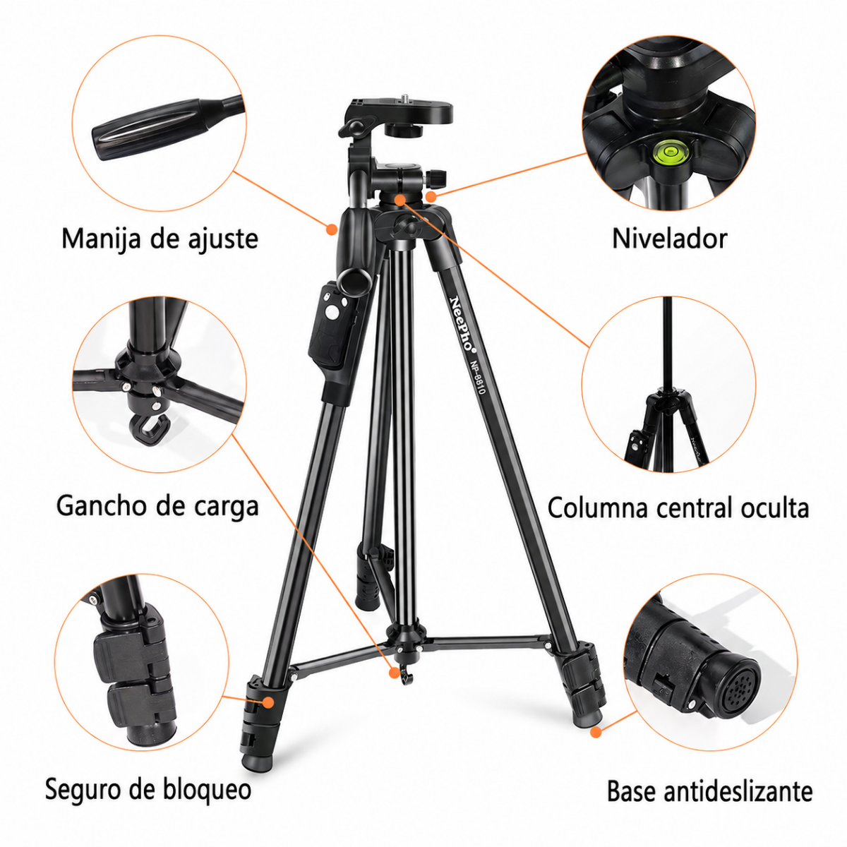 Tripode Profesional Extendible Ajustable Para Camara Celular-2