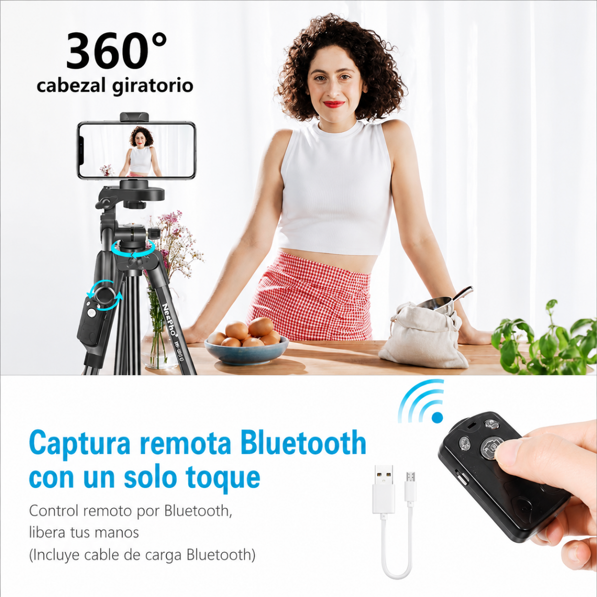 Tripode Profesional Extendible Ajustable Para Camara Celular-5