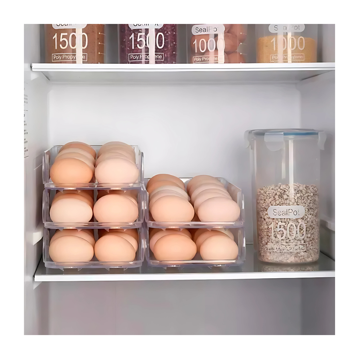 Pack 2 Bandeja Acrilico Refrigerador Huevos Multiuso-2