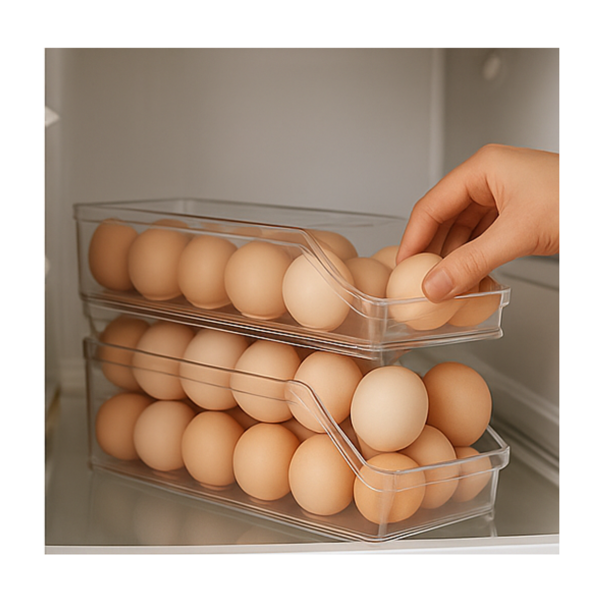 Pack 2 Bandeja Acrilico Refrigerador Huevos Multiuso-3