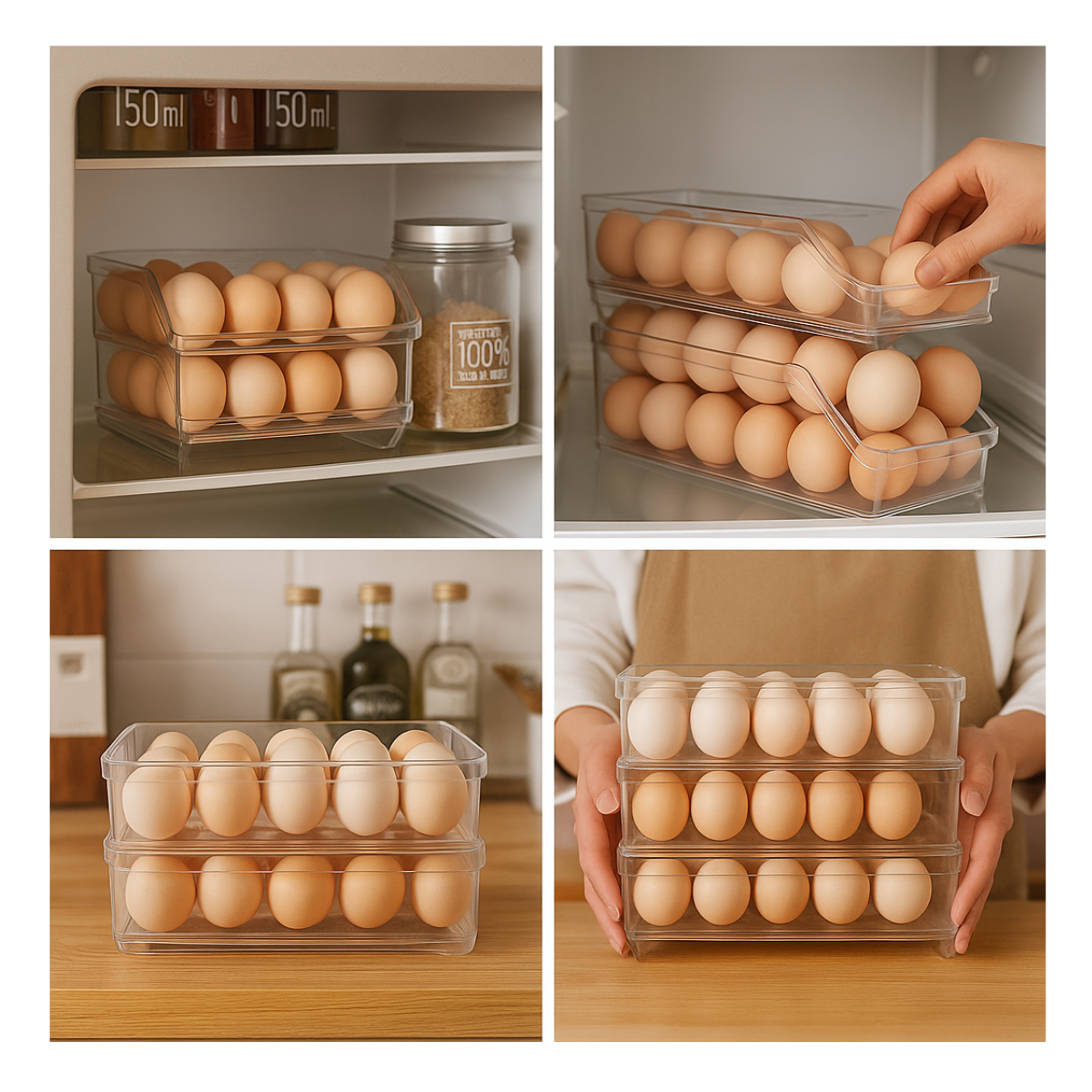 Pack 2 Bandeja Acrilico Refrigerador Huevos Multiuso-4