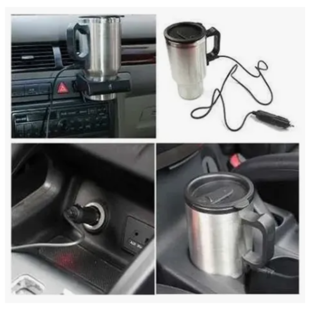 Vaso Termo Auto Acero Tazón 12v 480ml Térmico Conexión Auto-3