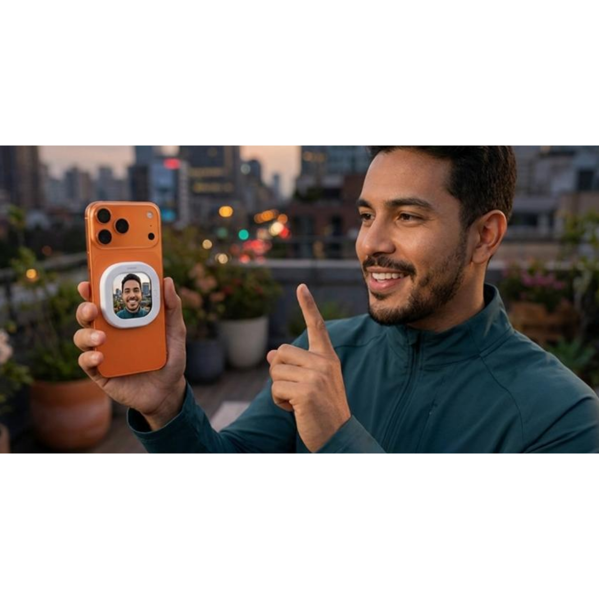 Mini Espejo Pantalla Selfie Magnetica Luz Led Celular Usb c-4