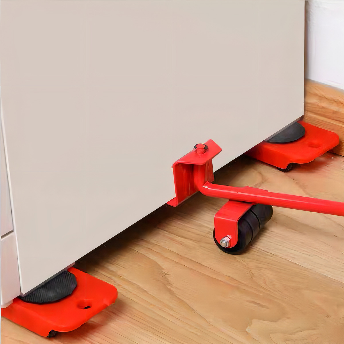 Set Elevador Y Mover Muebles Rodillos 5pzas Con Ruedas 150kg-5