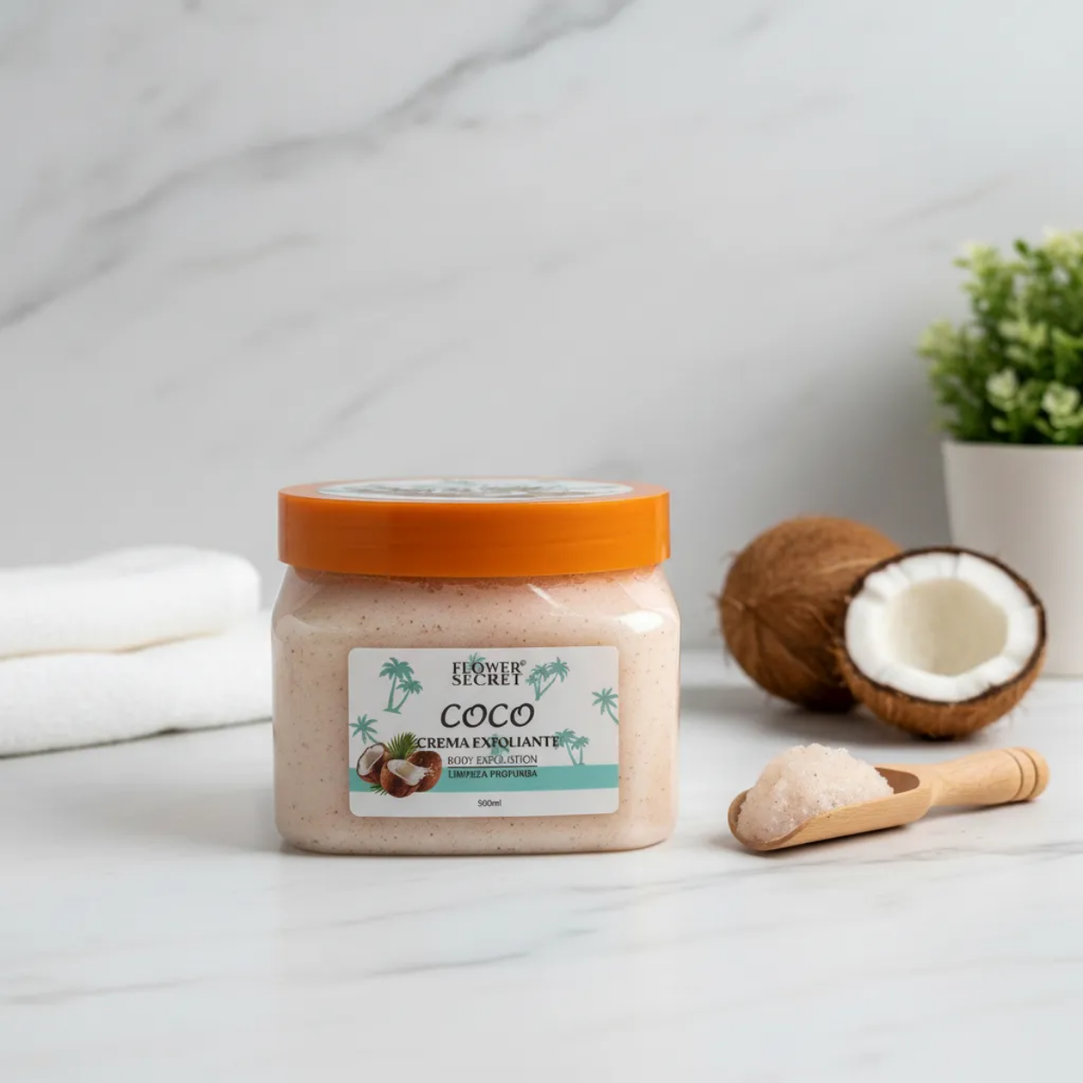 Exfoliante Azucar Y Sal Organico Coco 500ml Flower Secret-2