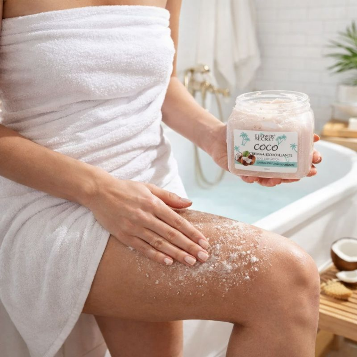 Exfoliante Azucar Y Sal Organico Coco 500ml Flower Secret-3