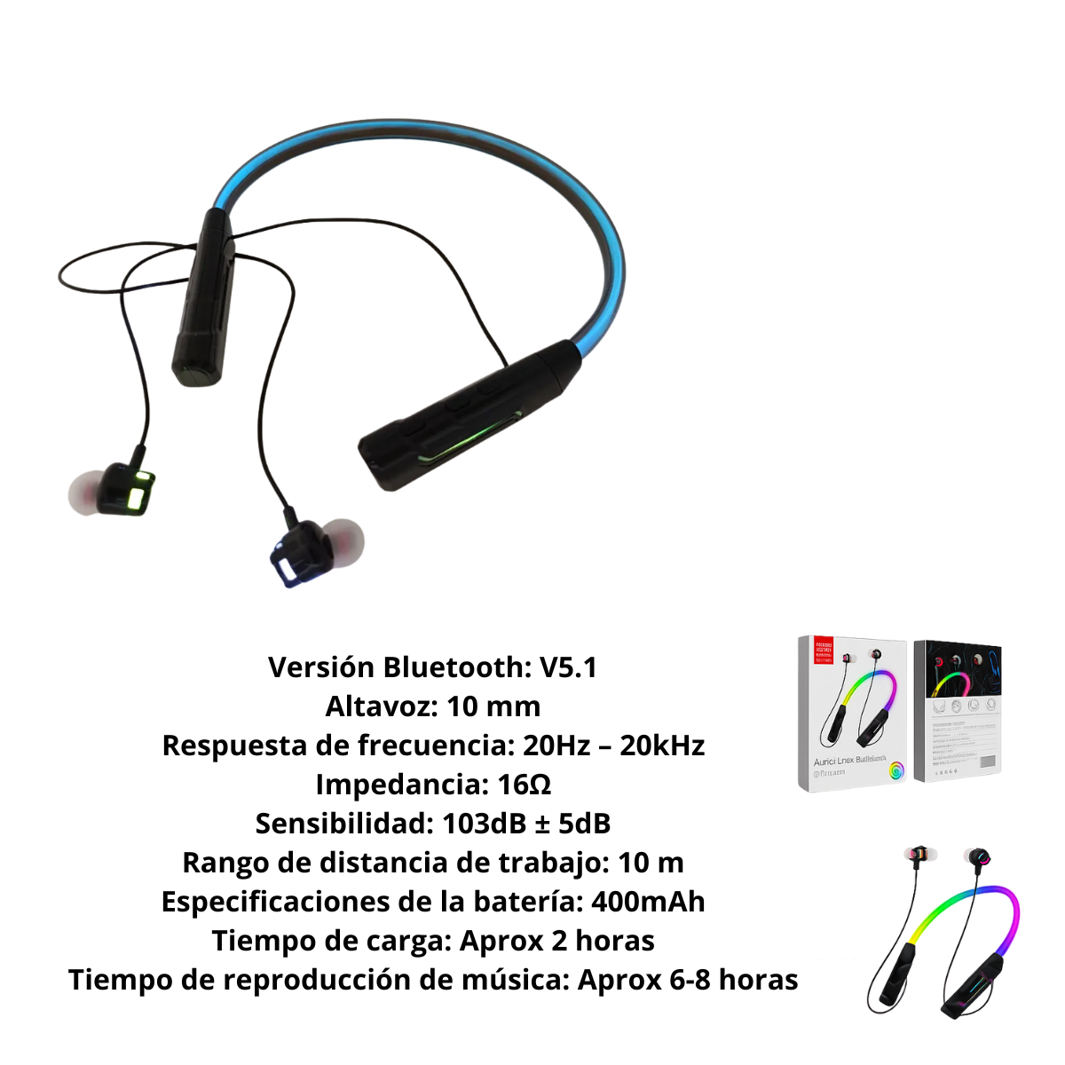 Audifonos Auriculares Inalambricos Gamer Con Luz Rgb-2