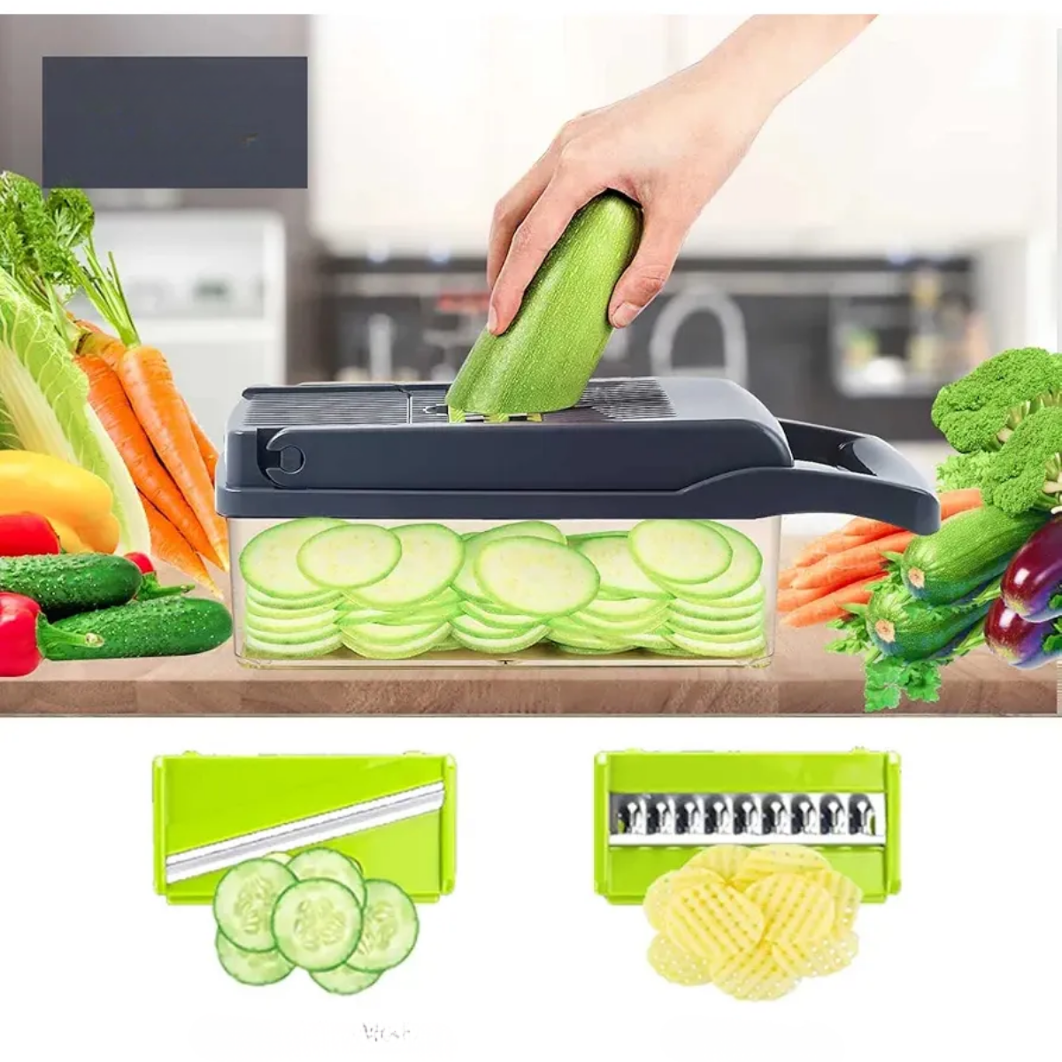 Cortador Rallador De Verduras Multifuncion 16 En 1-3