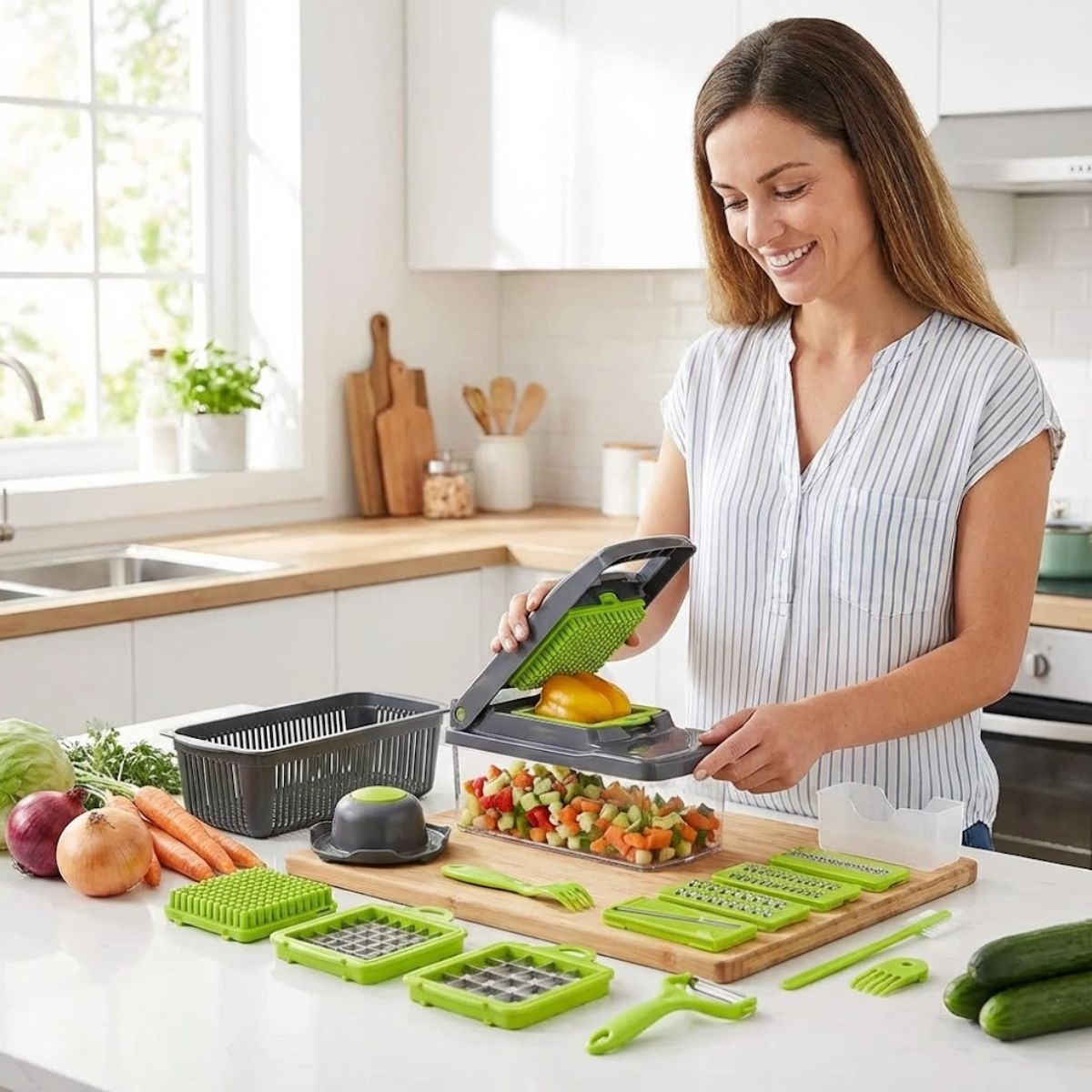 Cortador Rallador De Verduras Multifuncion 16 En 1-6