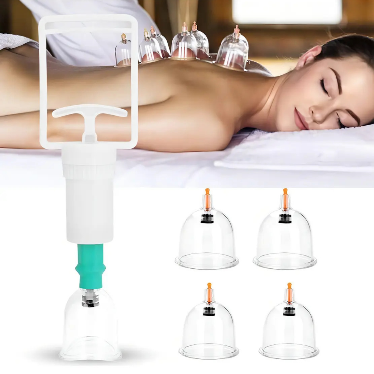 Kit Ventosas Terapeutica Al Vacio 6 Pzs Masaje Chino Jeringa-6
