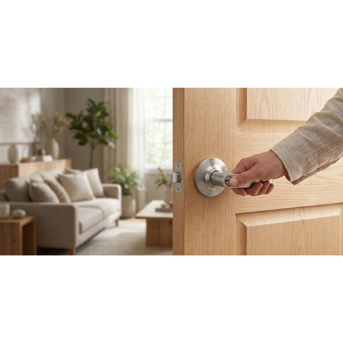 Chapa Cerradura Manilla Puerta Interior Acero Inoxidable-2