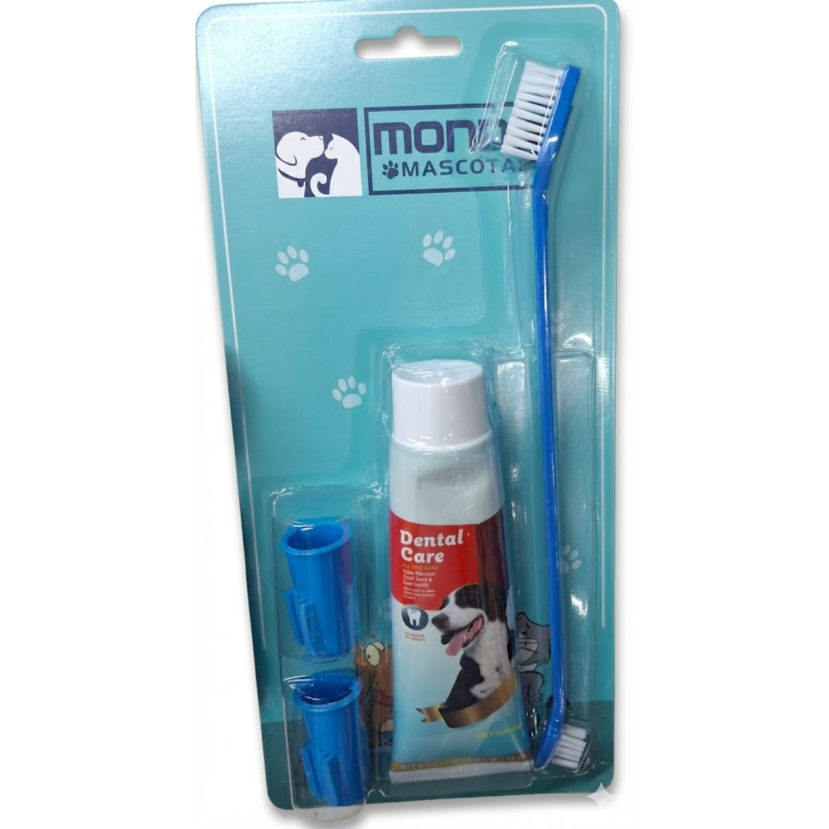Kit Dental Para Mascotas Pasta De Dientes Y 3 Cepillos-5