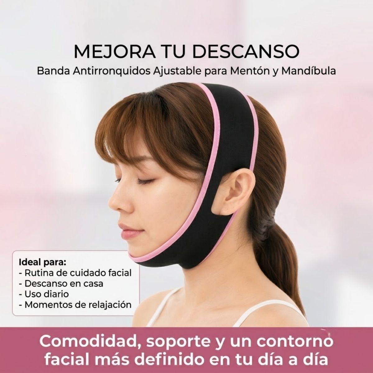 Banda Antironquidos Mentonera Ajustable Color Rosa-4