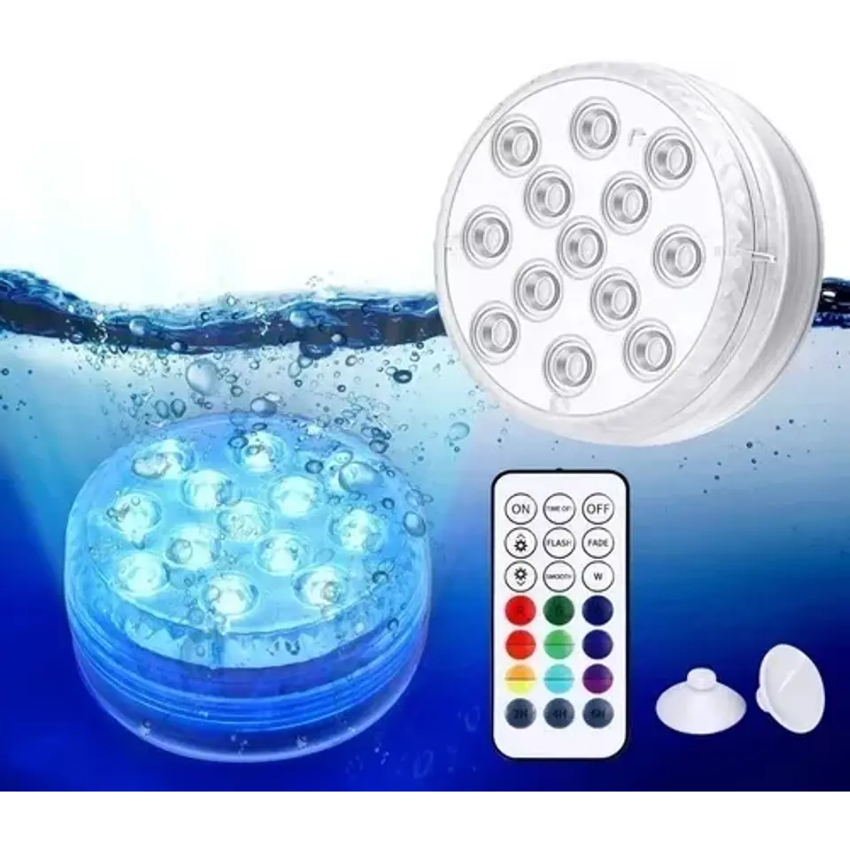 Luz Led Sumergible Rgb Control Remoto Para Piscina Pecera-4