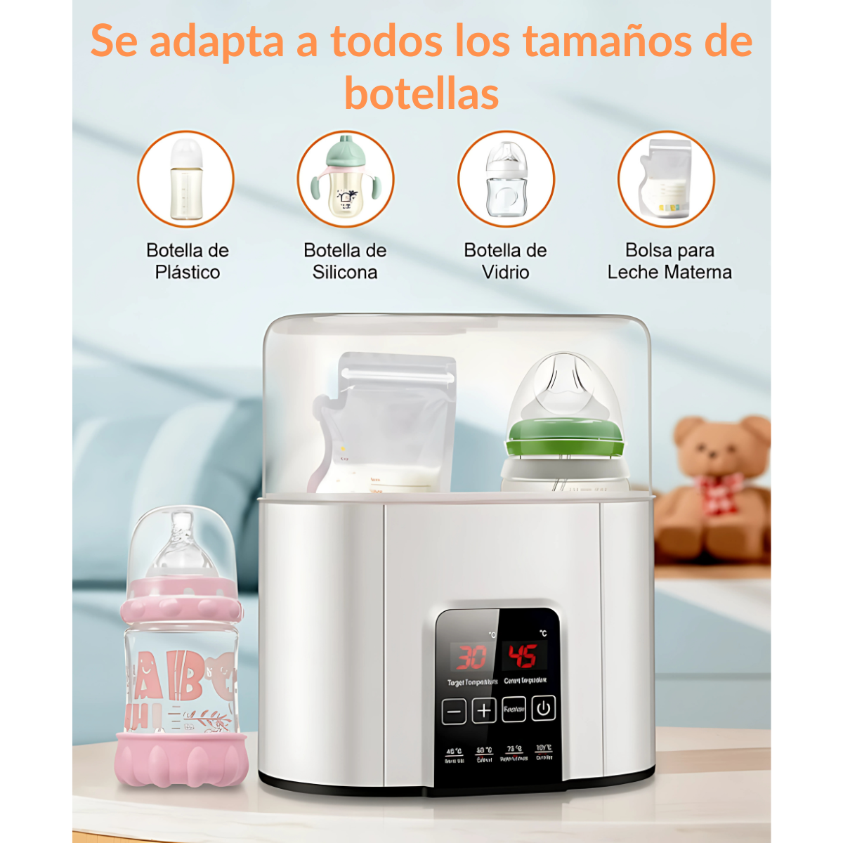 Calentador Esterilizador Mamaderas Cabida Doble Pantalla Led-2