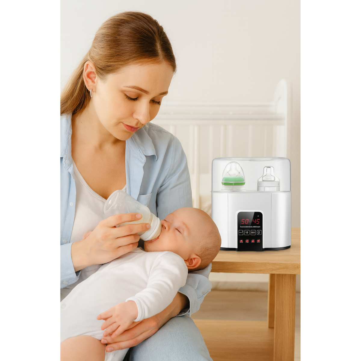 Calentador Esterilizador Mamaderas Cabida Doble Pantalla Led-4