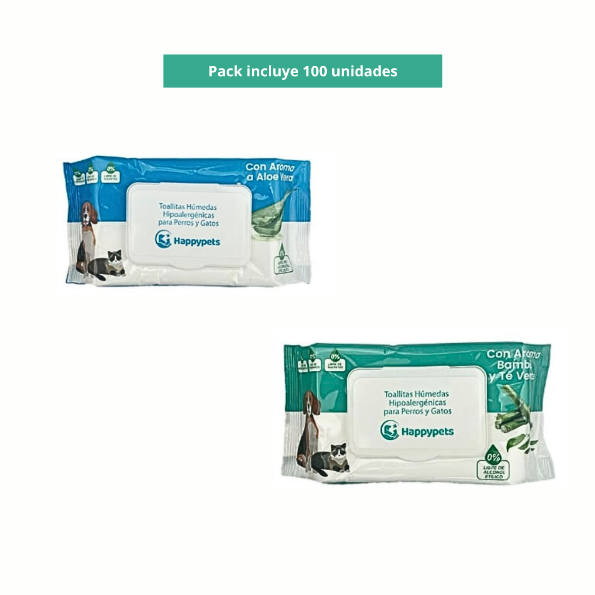 Pack 100 Unidades Toallas Húmedas Perros Gatos Mascotas-2