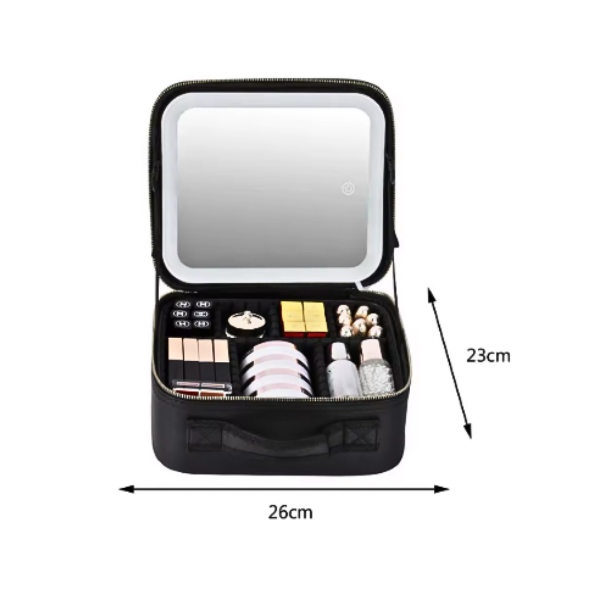 Cosmetiquero Organizador De Maquillaje Viaje Espejo Luz Led-2