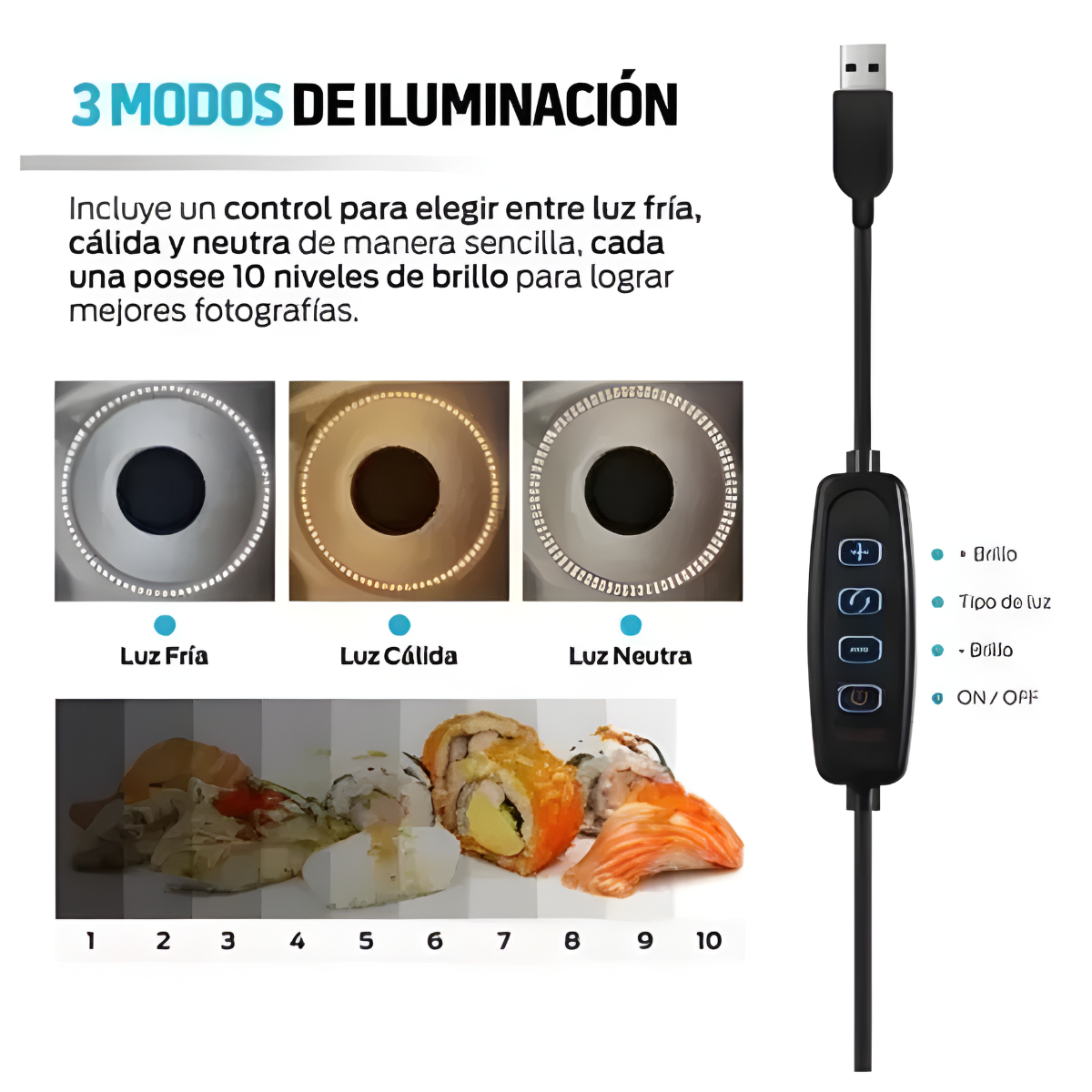 Caja De Luz Fotografico 40cm Con Aro Led Plegable-3