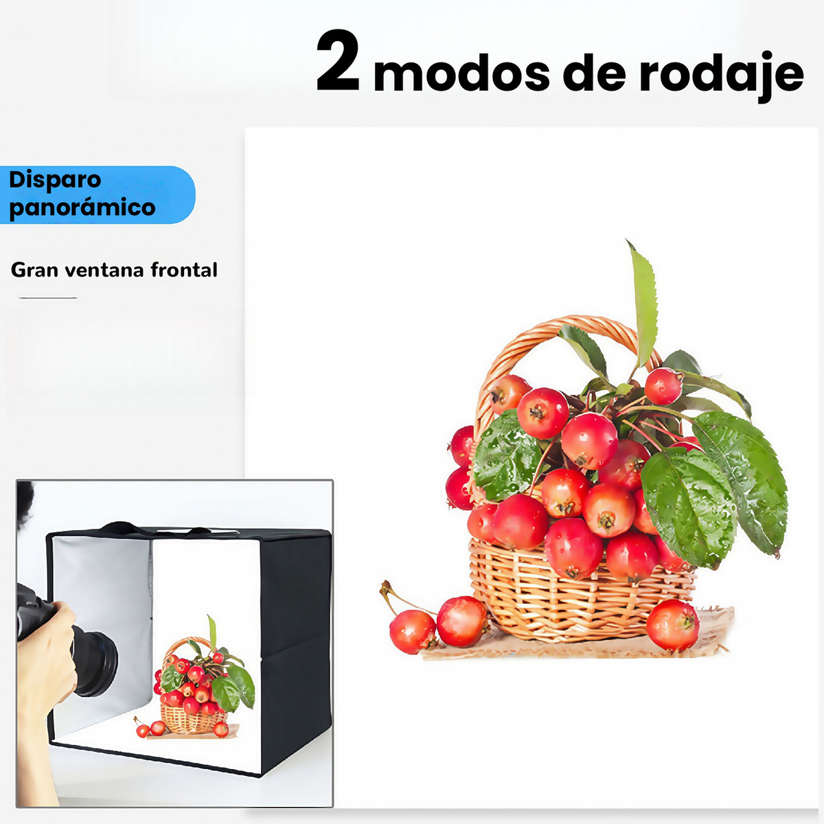 Caja De Luz Fotografico 40cm Con Aro Led Plegable-4