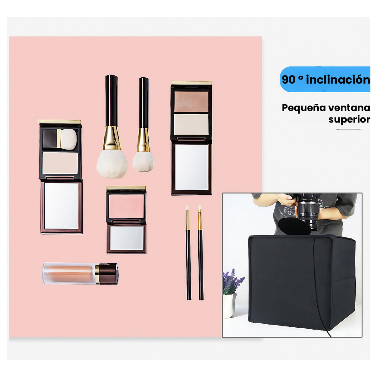 Caja De Luz Fotografico 40cm Con Aro Led Plegable-5