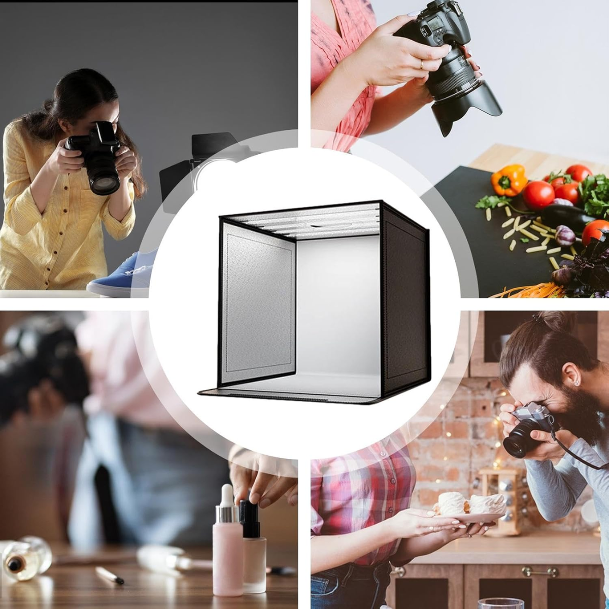 Caja De Luz Fotografico 40cm Con Aro Led Plegable-6