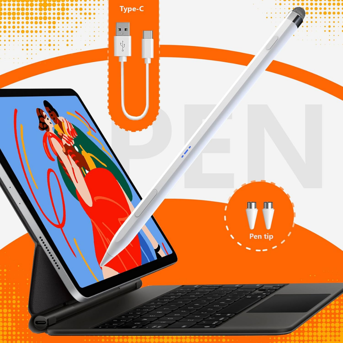 Lapiz Stylus Magnetico 3 En 1 Tablet Celular iPad Dibujo-4