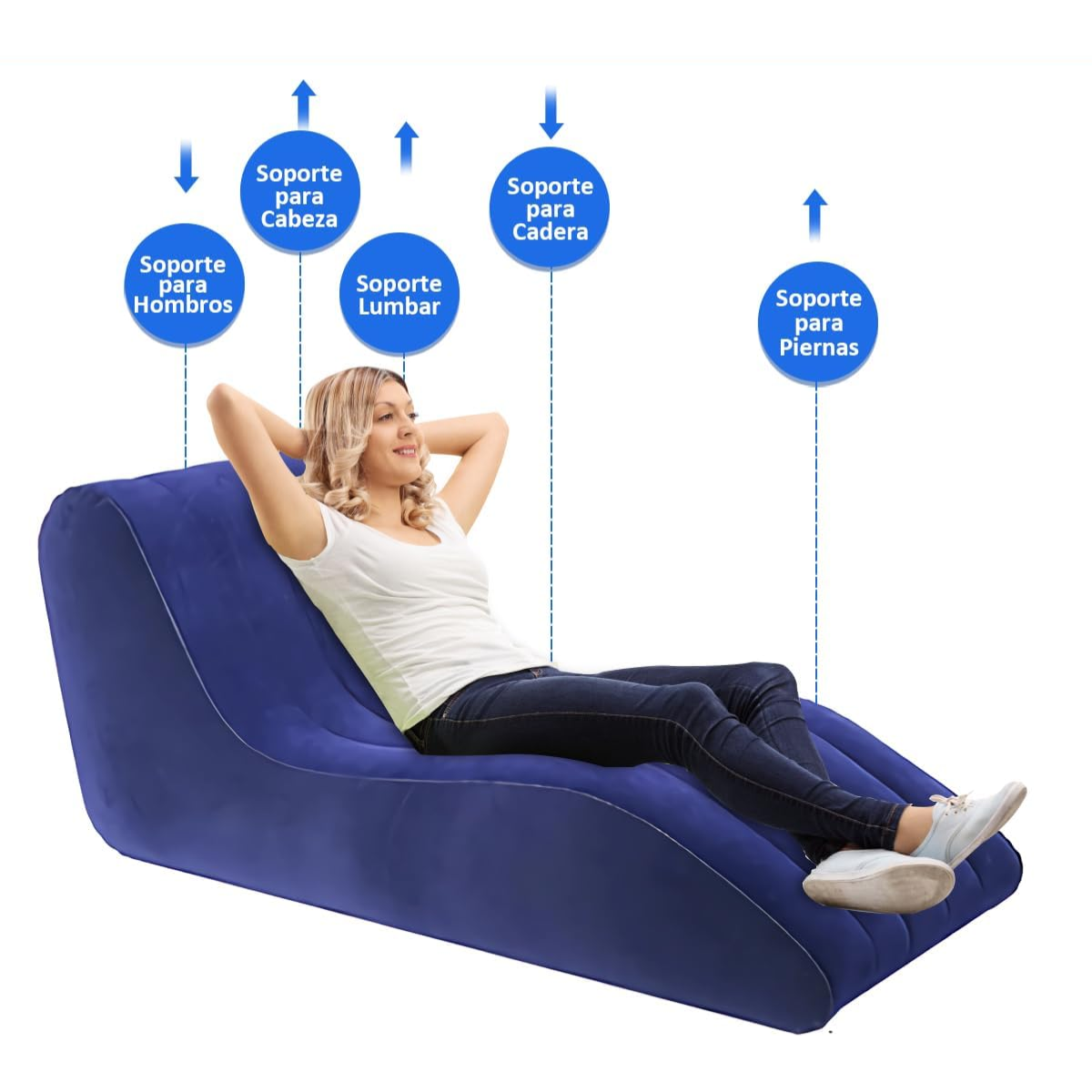 Sillon Sofa Inflable Lounge Ergonomico Flocado Terciopelo-2