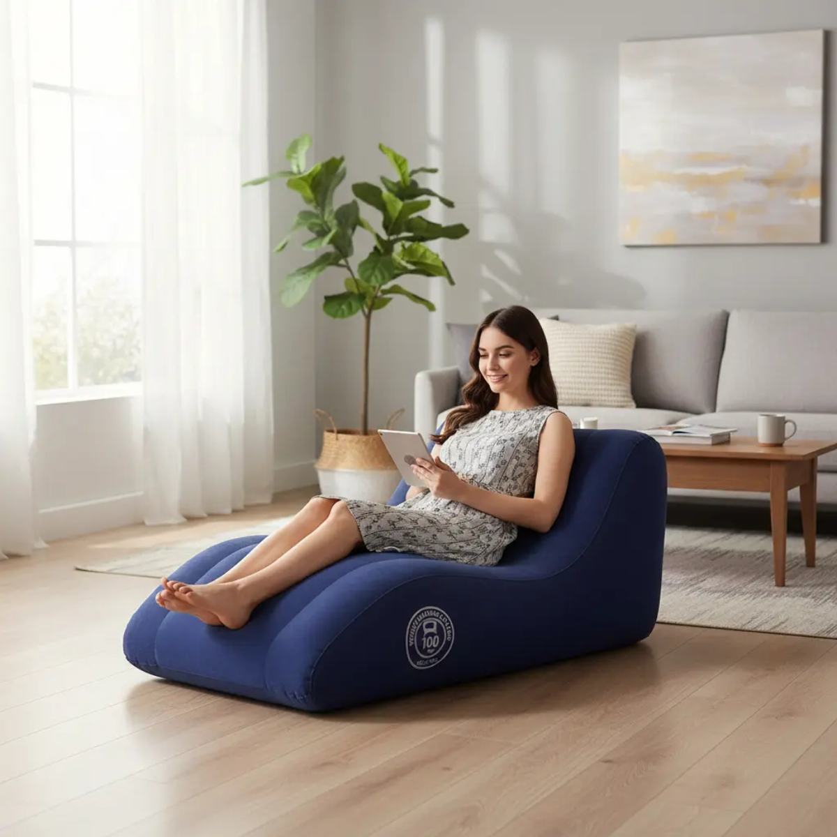 Sillon Sofa Inflable Lounge Ergonomico Flocado Terciopelo-3