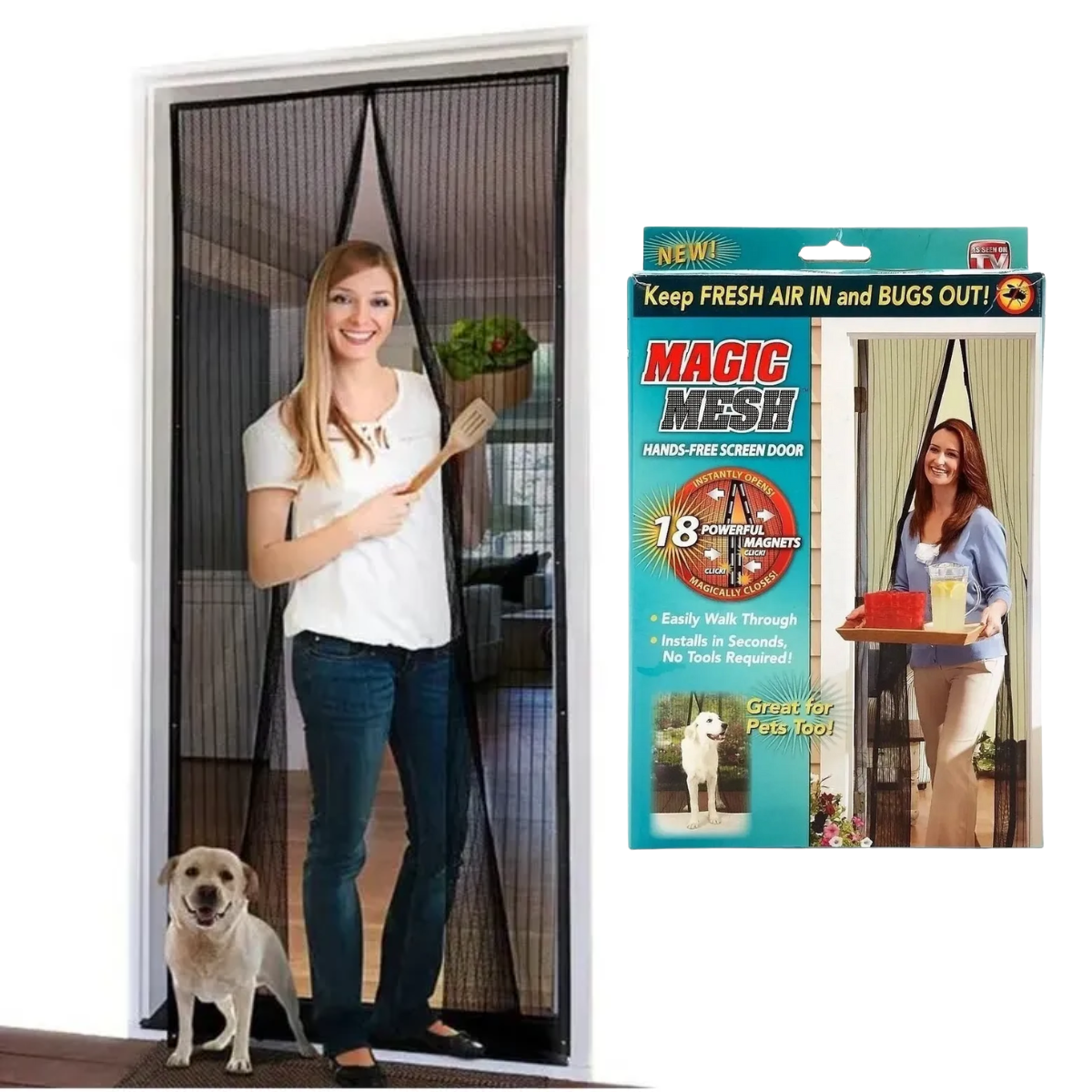 Malla Mosquitera Magnetica Para Puertas 200x210cm Magic Mesh-2