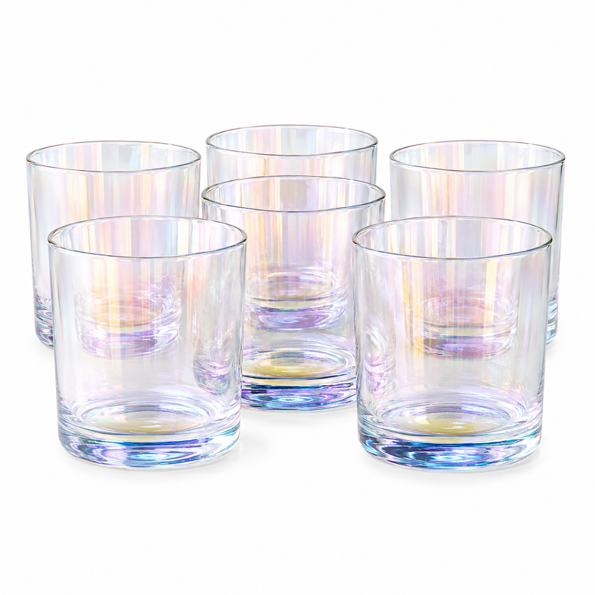 Pack 6 Vasos Whisky Tragos Cortos Vidrio Tornasol 280ml-0