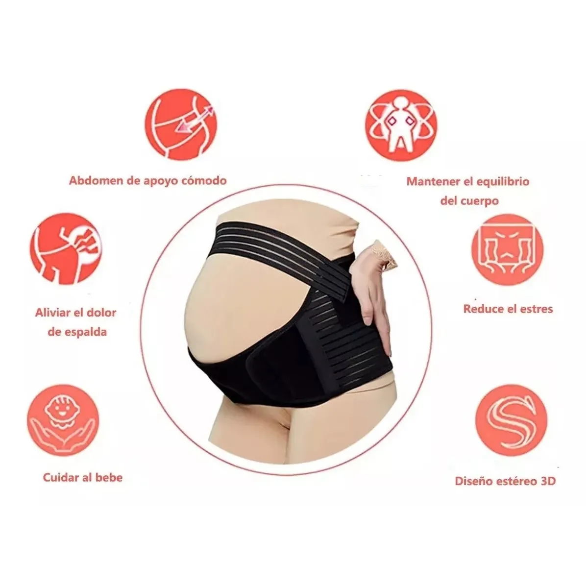 Faja De Soporte Maternal Embarazo Alivia Dolor Lumbar-6