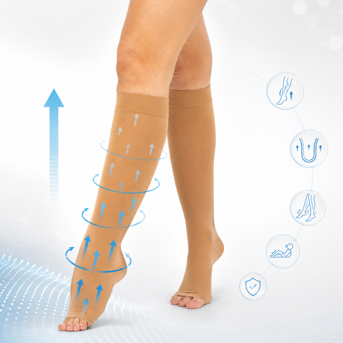 Medias Largas Compresion Graduada Para Circulacion Y Varices-3