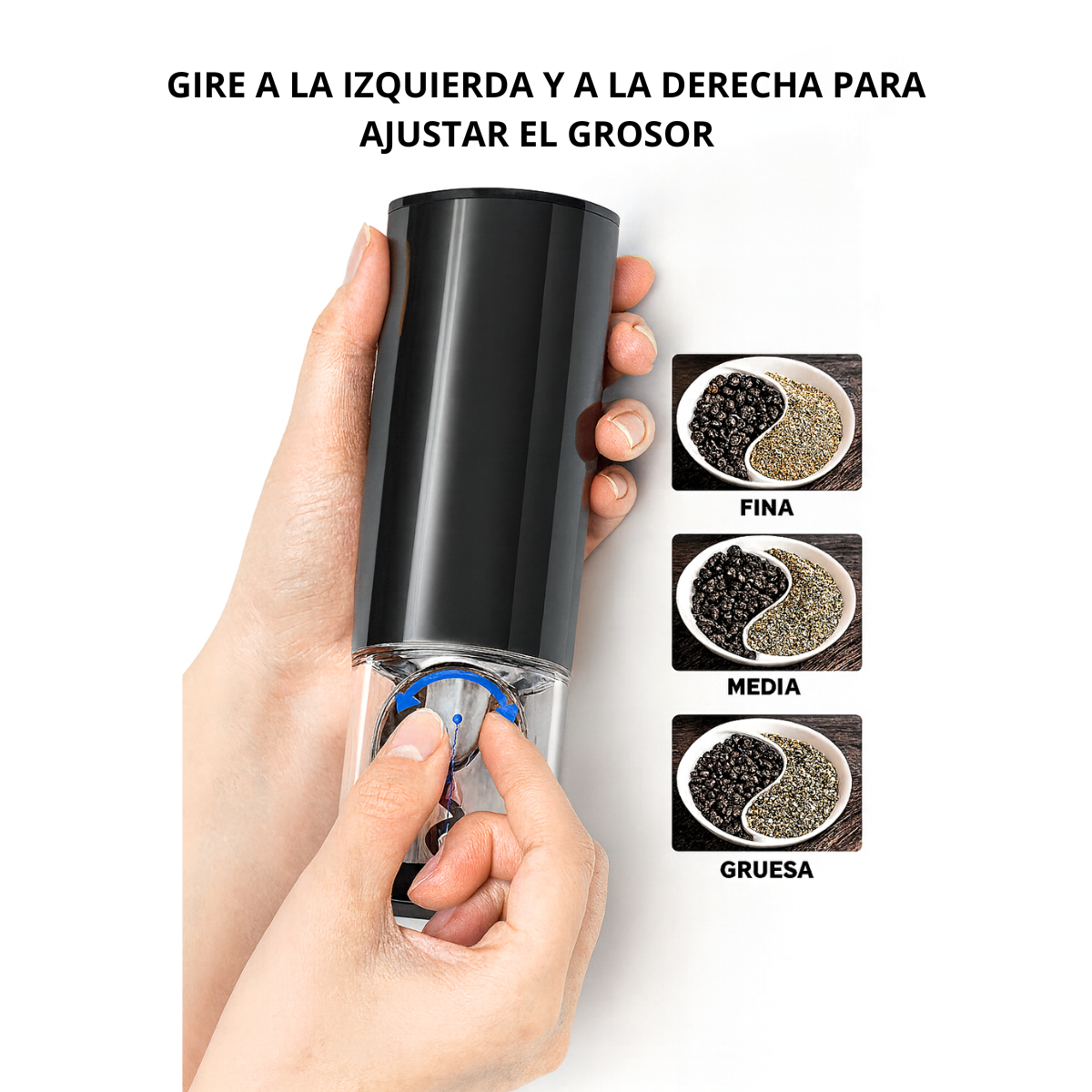 Molinillo Eléctrico Sal Y Pimienta Por Gravedad Automático-5