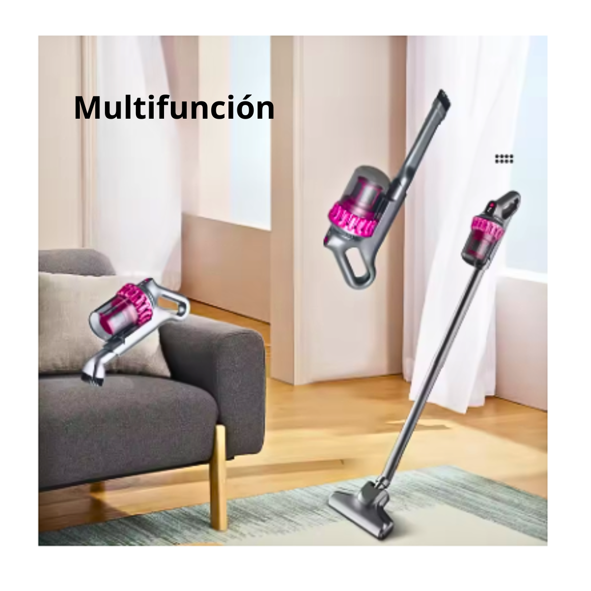 Aspiradora Portátil Inalámbrica Anti-ácaros Luz Uv 4 En 1-4