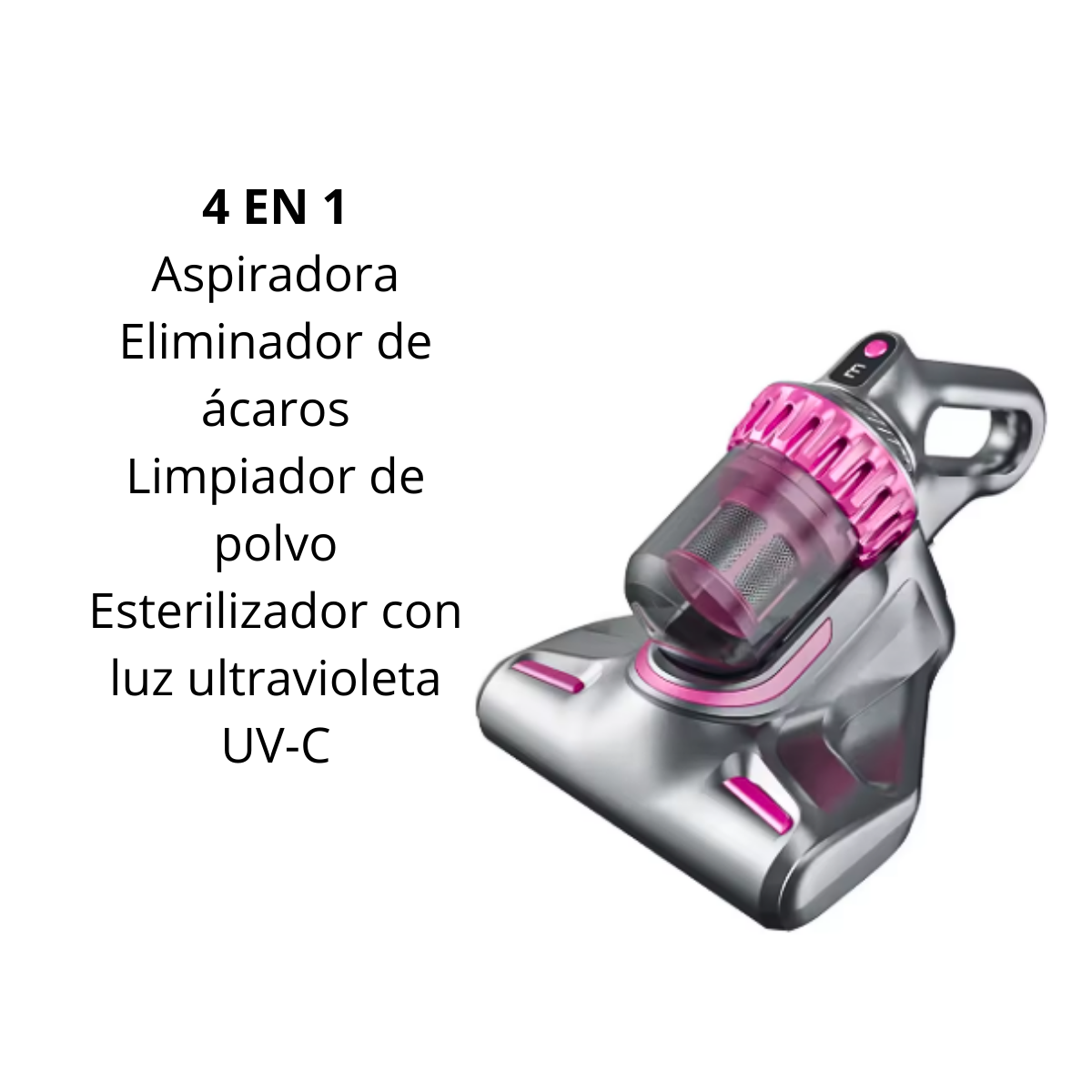 Aspiradora Portátil Inalámbrica Anti-ácaros Luz Uv 4 En 1-5