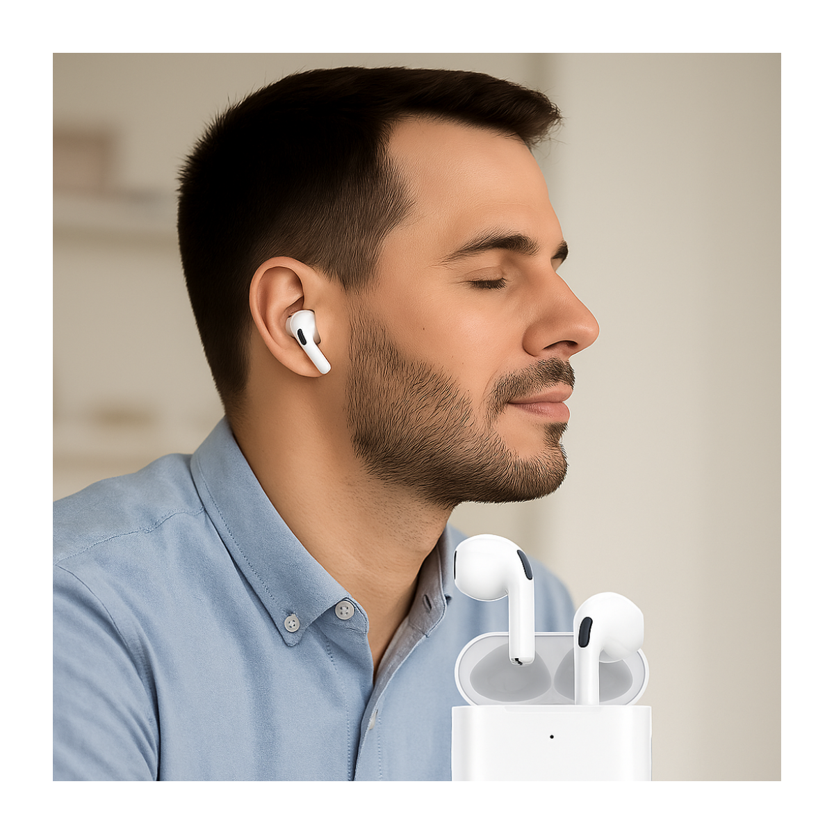 Audífonos Auriculares Inalámbrico Para iPhone Android Blanco-2