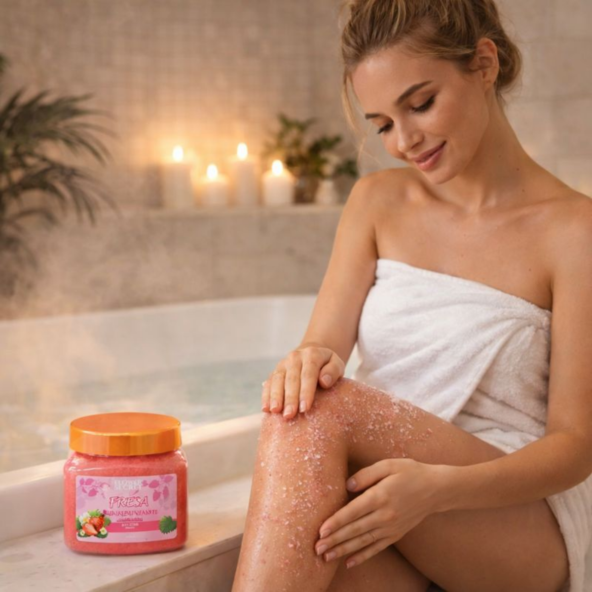 Exfoliante Azucar Sal Organico Frutilla 500ml Flower Secret-3