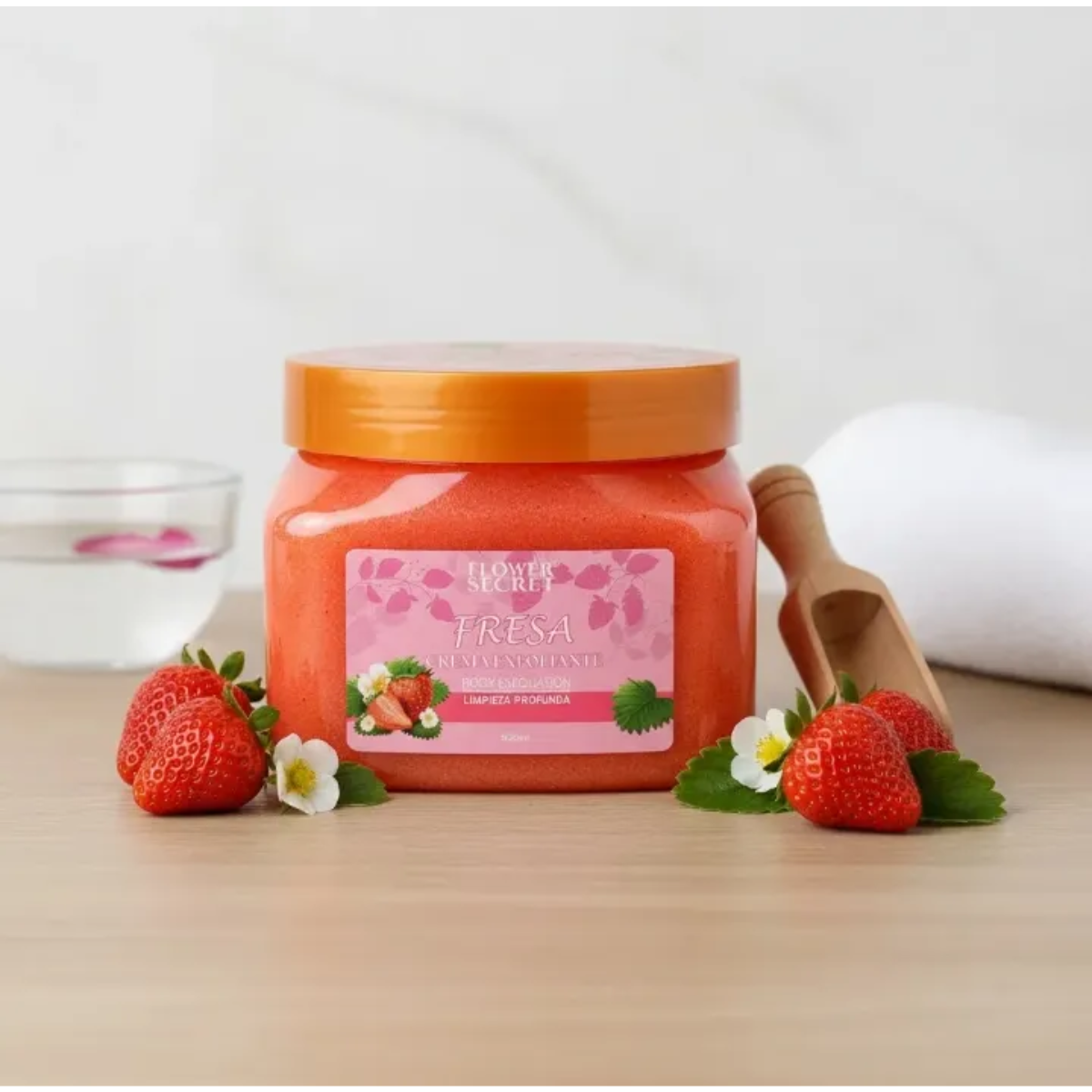 Exfoliante Azucar Sal Organico Frutilla 500ml Flower Secret-4