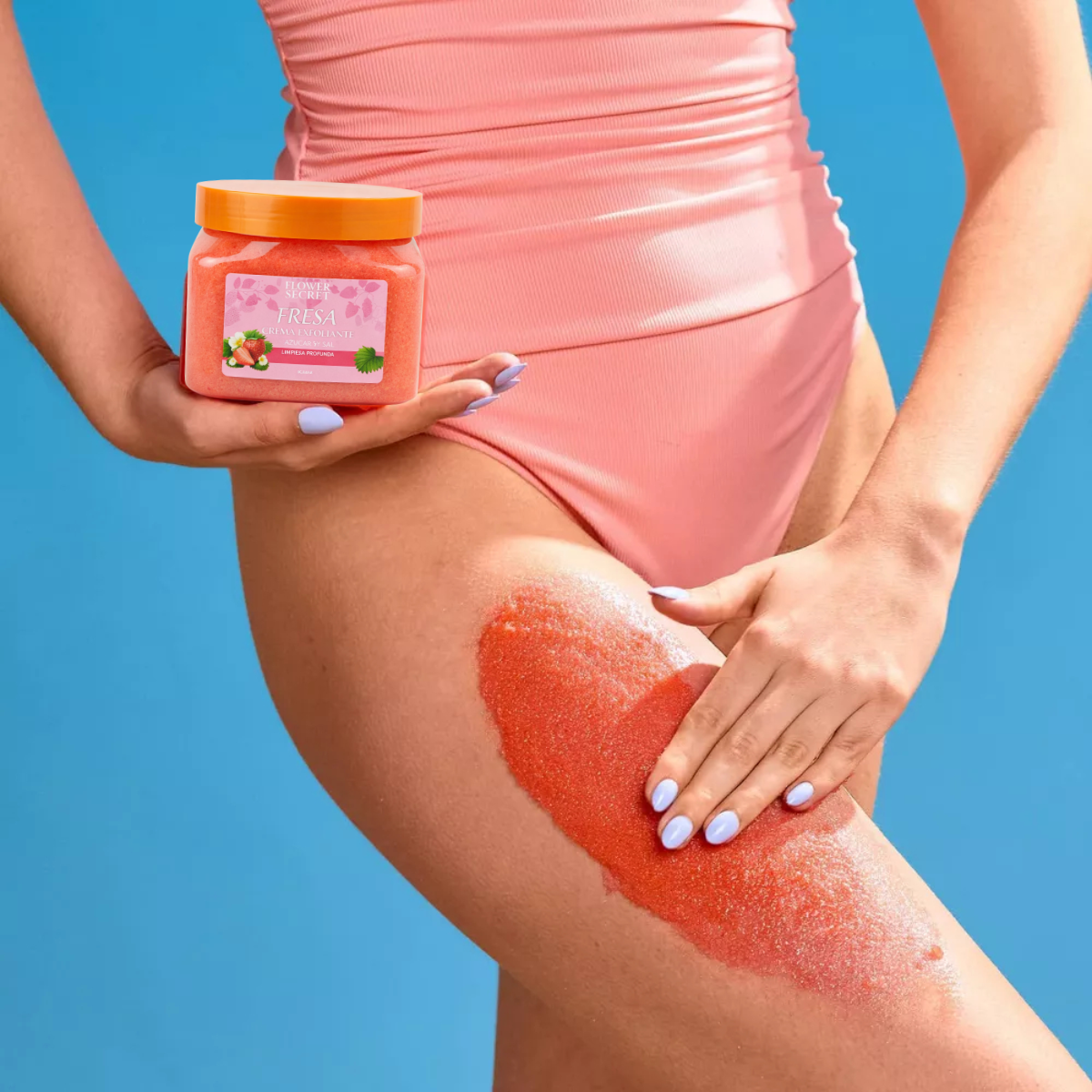 Exfoliante Azucar Sal Organico Frutilla 500ml Flower Secret-5