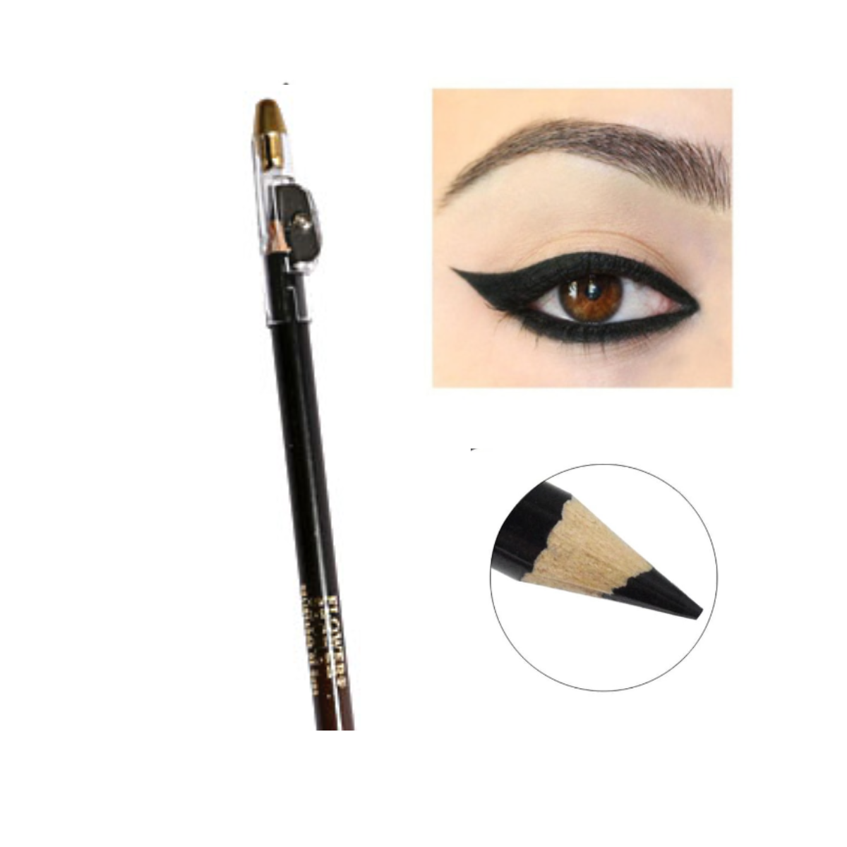 Lapiz Delineador Para Cejas Ojos 2 Tonos En 1 Café/Negro-2