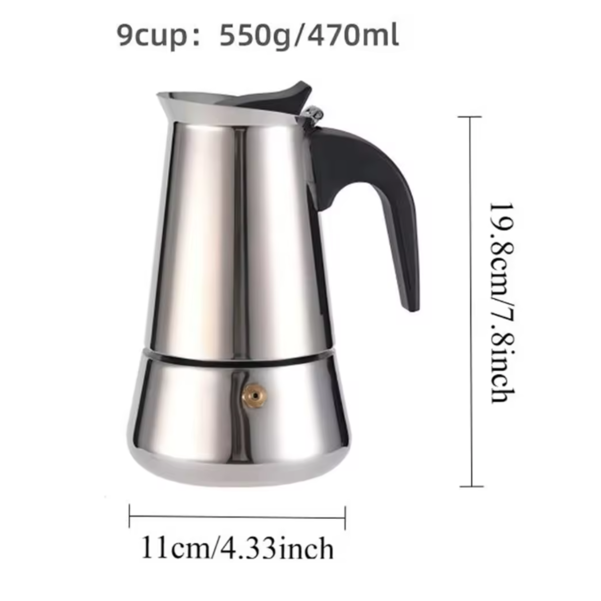 Cafetera Italiana Acero Inoxidable Café Expresso 15 Oz-2