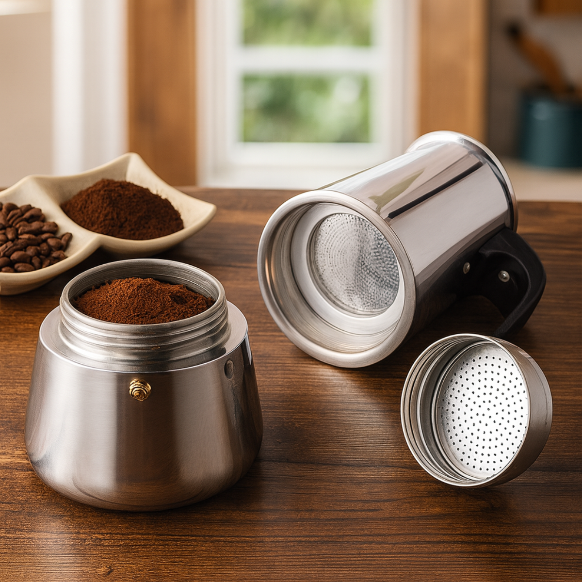 Cafetera Italiana Acero Inoxidable Café Expresso 15 Oz-4