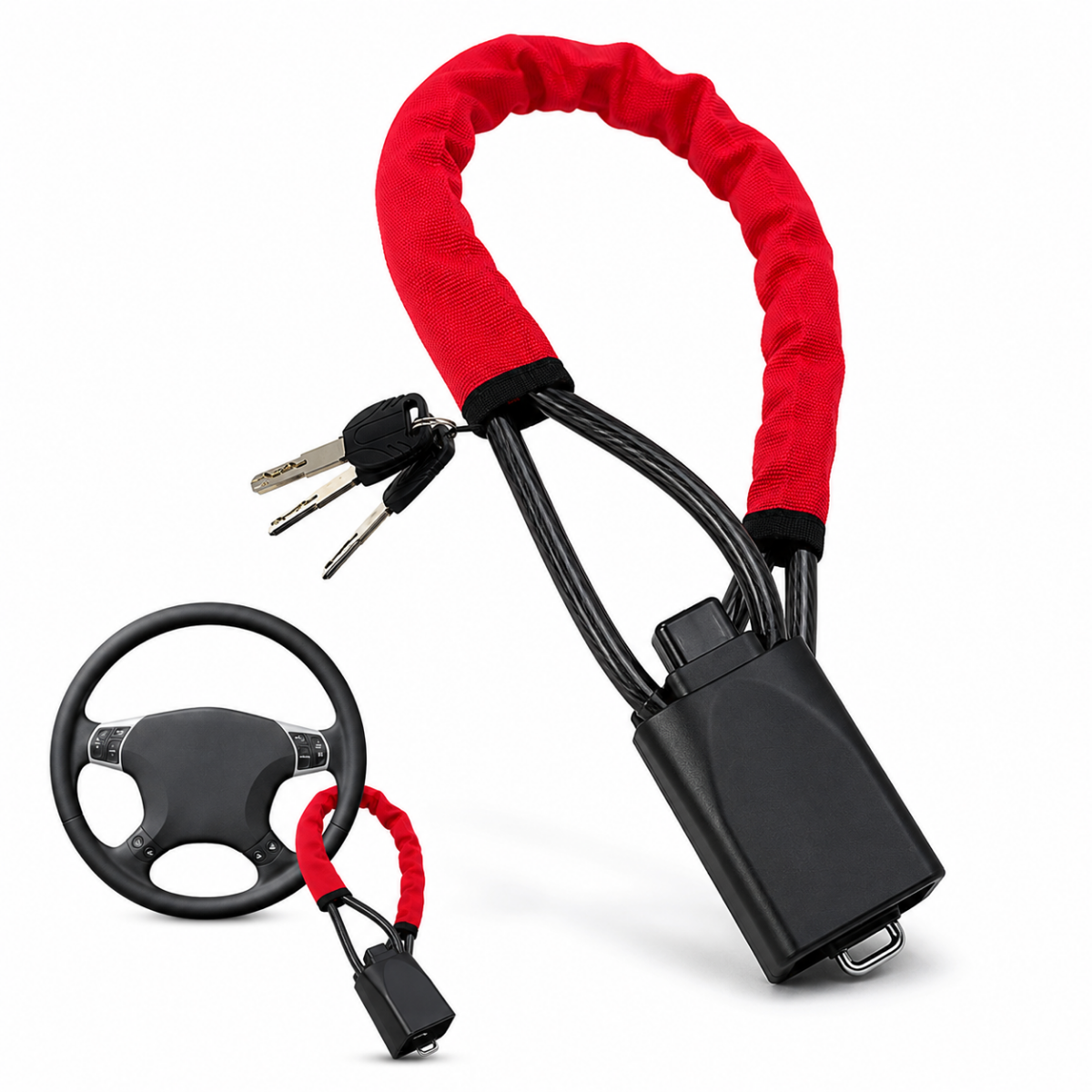 Traba De Seguridad Antirrobo Para Volante De Auto-0